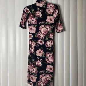 Flora long black dress